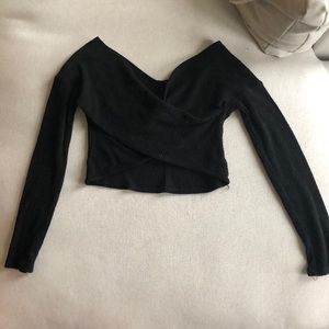 FashionNova Off The Shoulder Black Ribbed Top